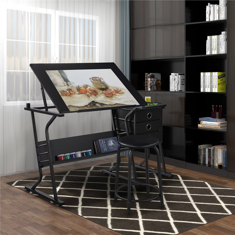 Rectangle Height Adjustable Flip Top 128cm L Modular Training Table Set and Chair Set with Modesty Panel