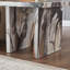  Ensemble de 3 tables basses, tables basses et deux tables de bout Mchome, faux marbre blanc cassé-129392672