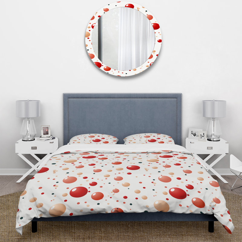 Playful Polka Dots II Dots Duvet Cover, King Duvet Cover + 2 King Shams
