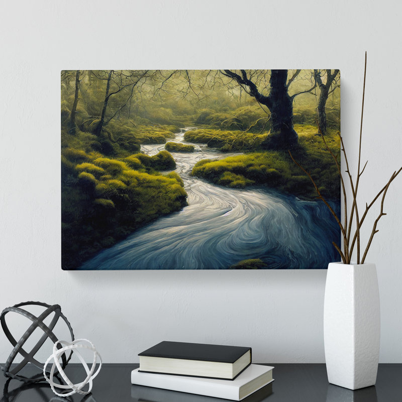 Forest Stream View Vol.6 - Wrapped Canvas, 35cm H x 50cm W x 3cm D