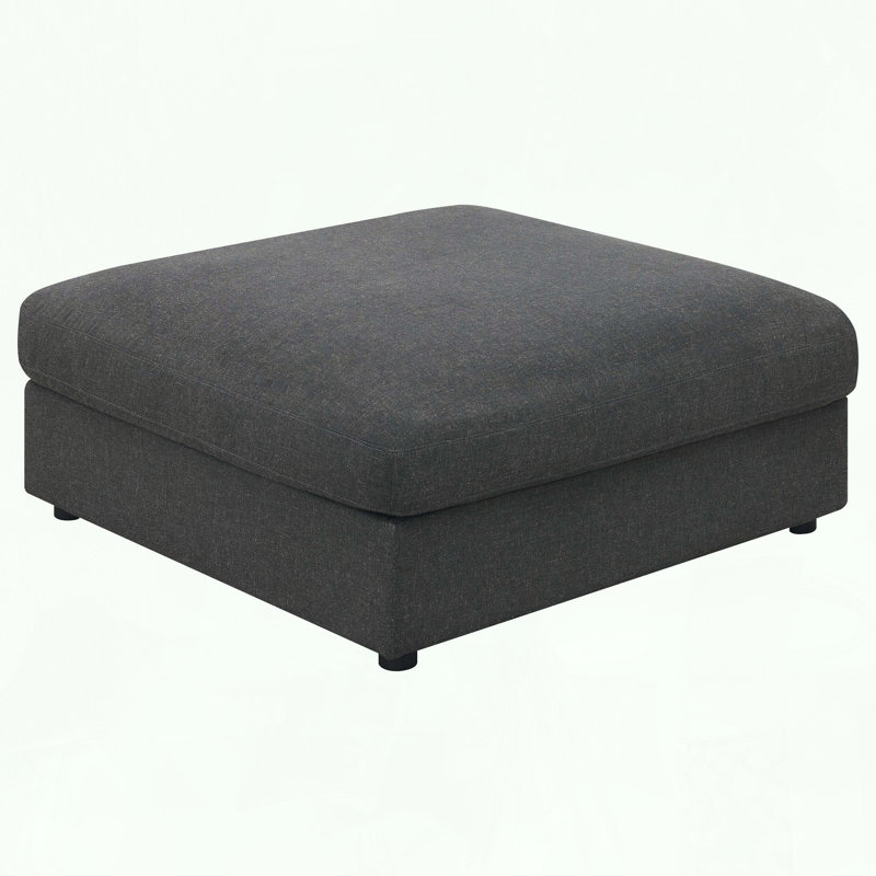 Repose-pieds carré avec riche revêtement gris anthracite, Gris anthracite