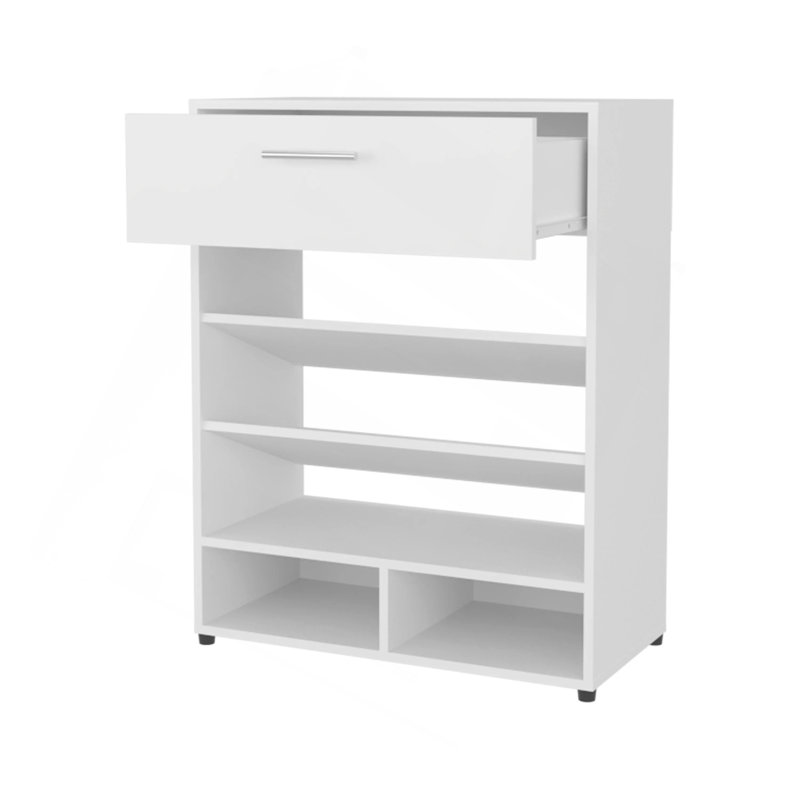 White Shoe Rack With 1-Drawer