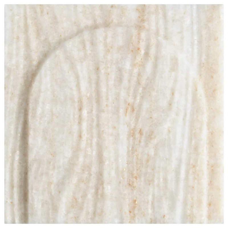 Trevino 4x4 Carved 3D Satin Basalt Stone Tile, Sabbia White