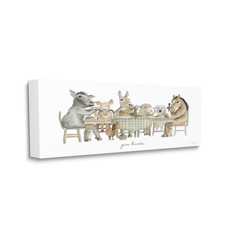 "Donner des mercis", art mural sur toile de cuisine par Cindy Jacobs, H 10 po x l 24 po x P 1,5 po