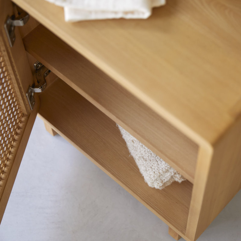 Luis 45cm W Solid Wood Bedside Table