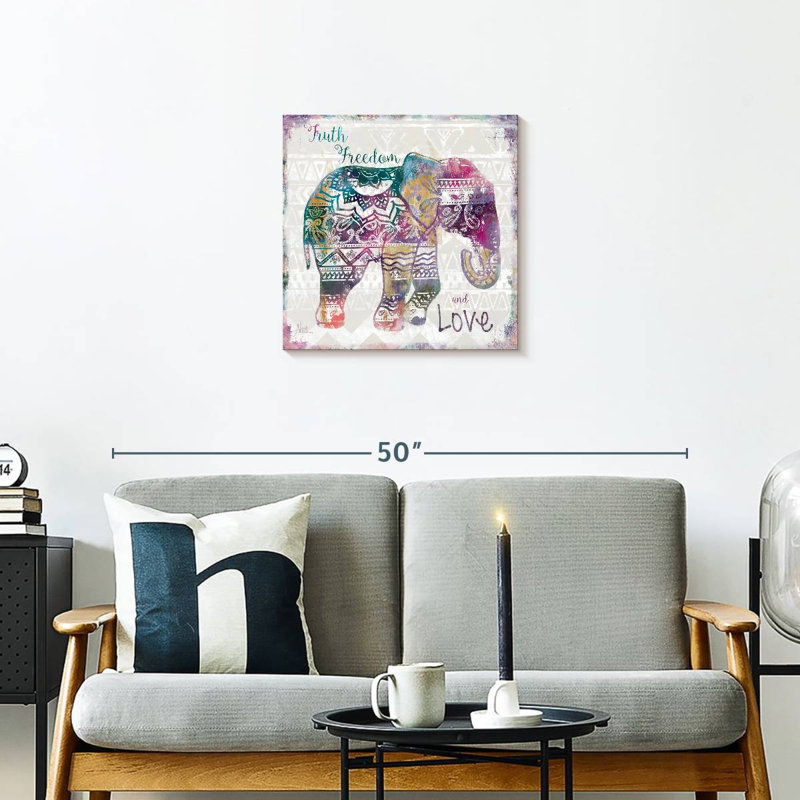 Boho Elephant Love, H 20 po x l 20 po