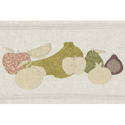 Shape Fruits & Veggies I 1 Piece Wrapped Canvas Painting