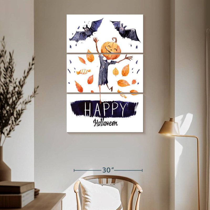 Citrouille d'Halloween Lelend Happy, H 65 po x l 42 po