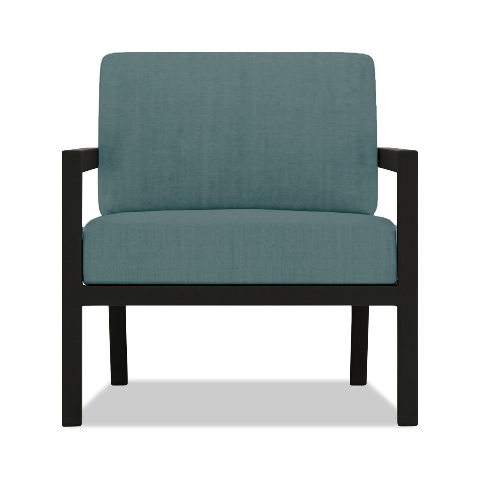 Vivant Patio Chair with Sunbrella Cushions, Cast Silver Sunbrella®, Black