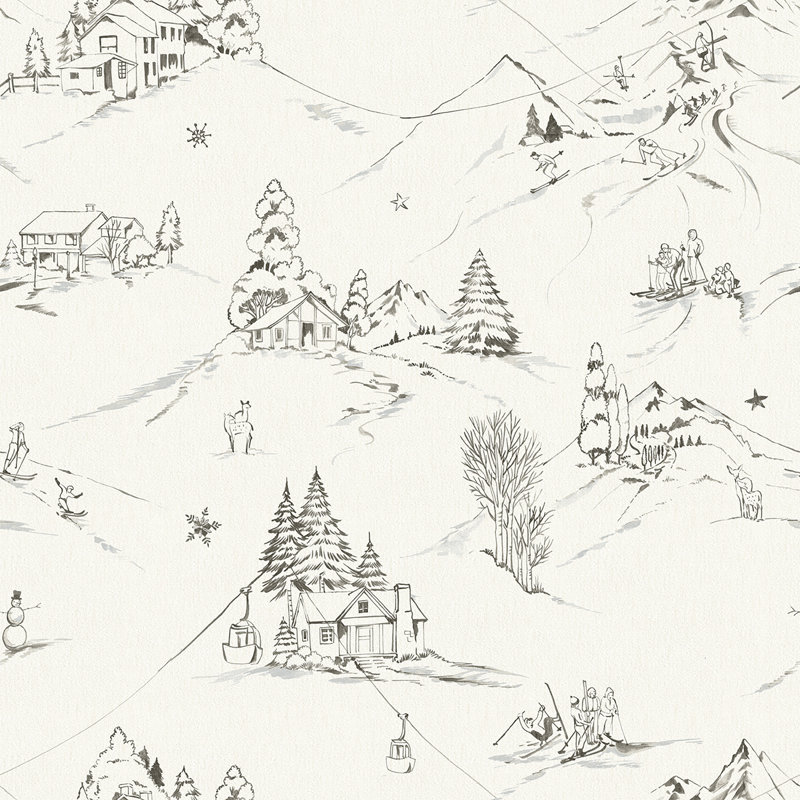 Papier peint adhésif couleur montagne Mountain, Gray