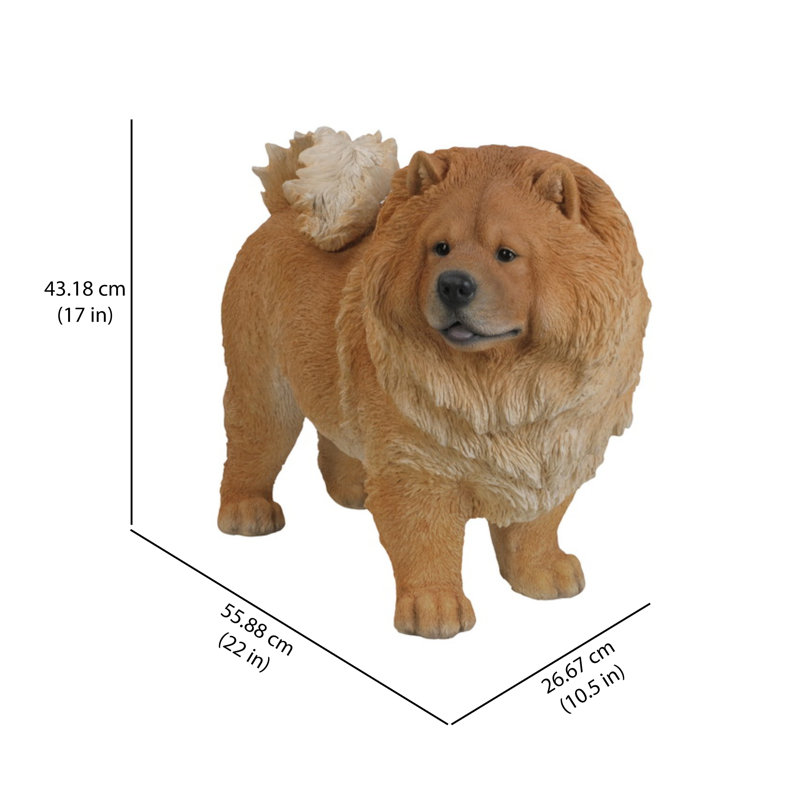 Standing Chow Chow Dog Statue