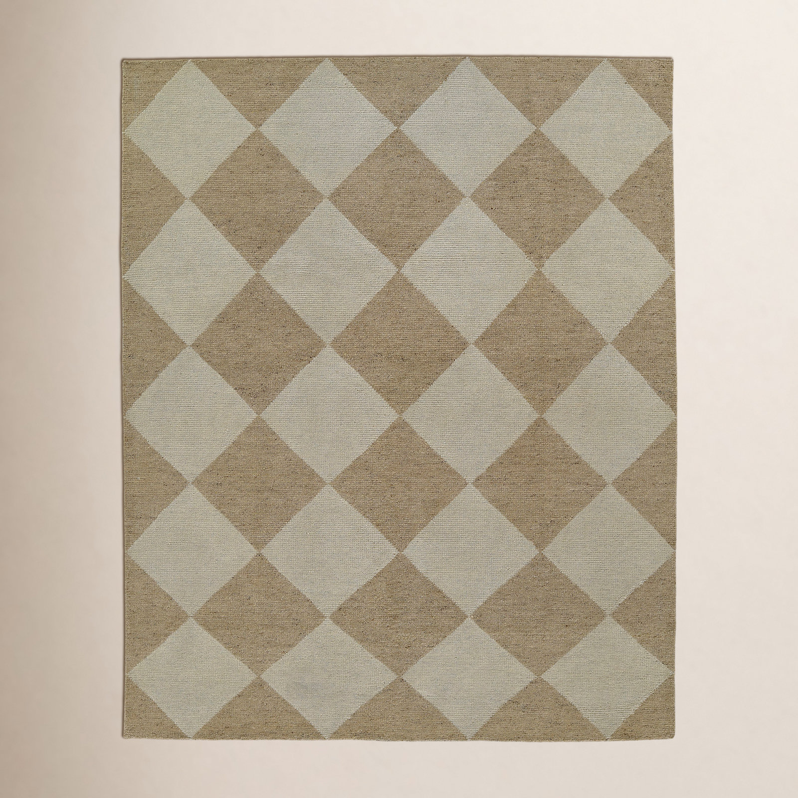 Winnie Handmade Wool Beige/Tan Rug, Rectangle 6'3" X 9'