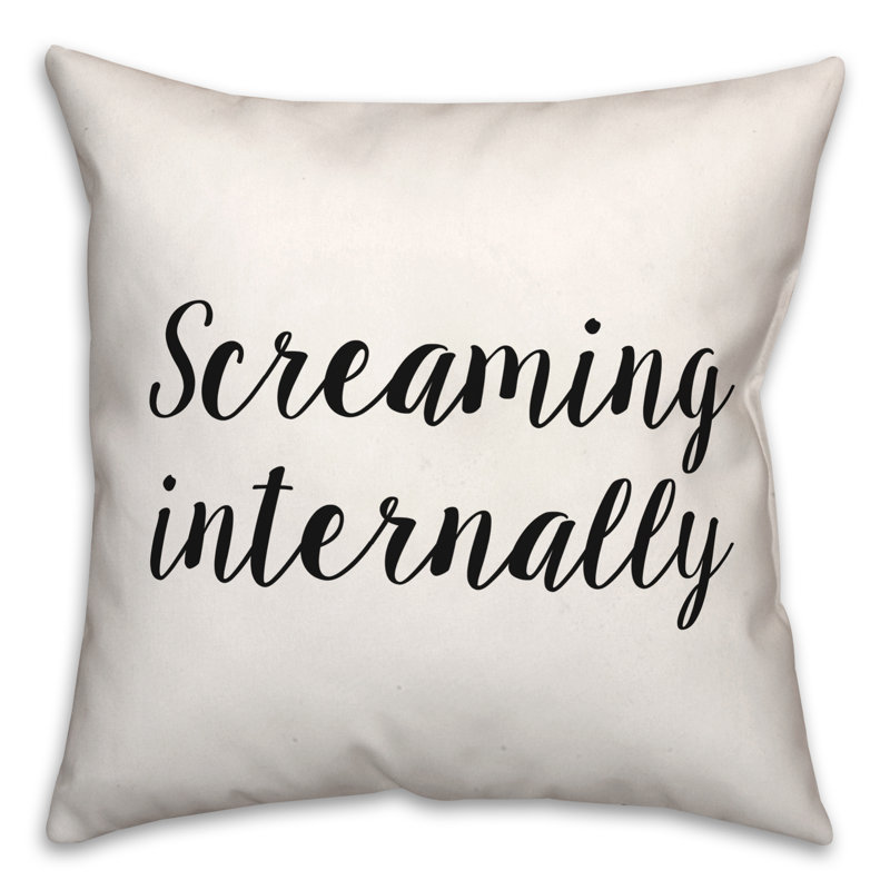 Black And White Typography Collection Throw Pillow