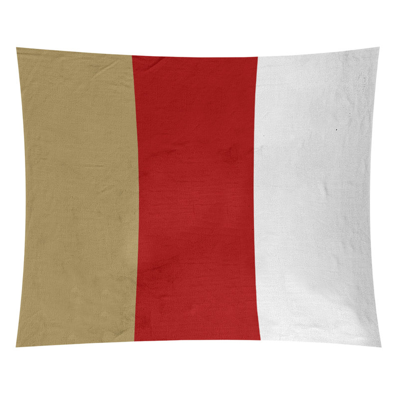 Tapisserie en polyester San Francisco, H 27,5 po x l 37,5 po, Or / rouge / blanc cassé