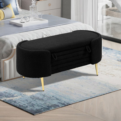 Publia 47.6"" Faux Fur Upholstered Storage Bench Tufted Bench for Entryway and Bedroom -  Everly Quinn, 020AE56CFACE4559A8BBF1CABBB44FC5