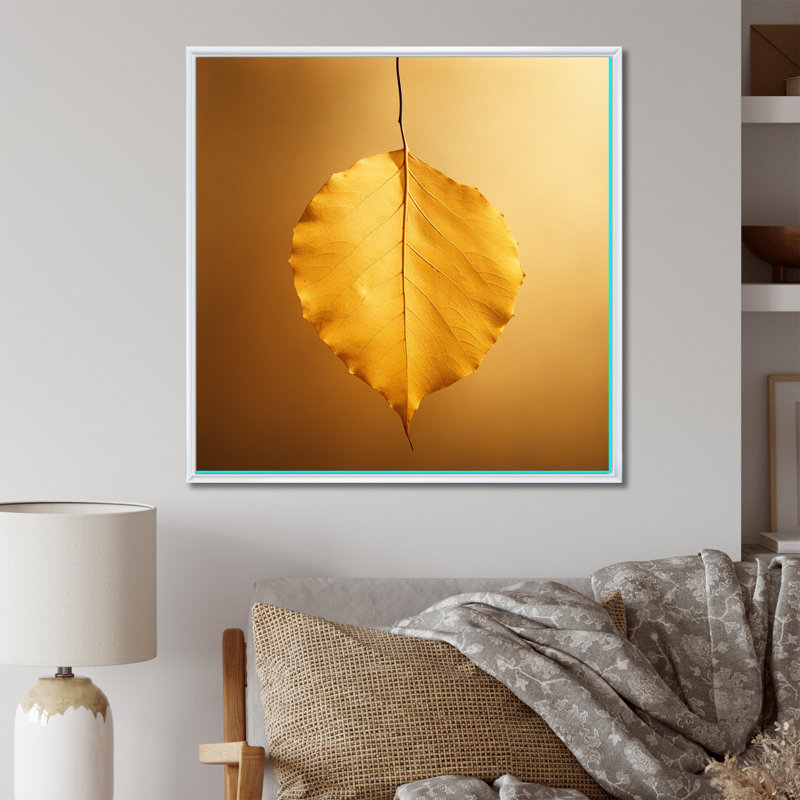 Lumière zen jaune clair sur toile, H 36 po x l 36 po x P 1,5 po, Cadre flottant blanc