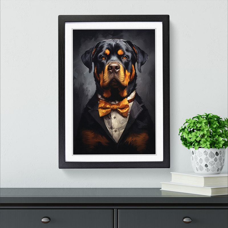 Rottweiler Informel - Framed Print, 46cm H x 34cm W x 2cm D, Black 