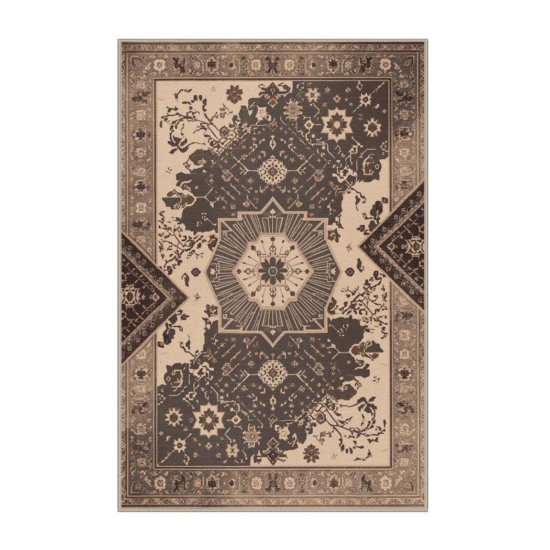 Tapis oriental beige / beige lavable à la machine Pauleta, 7 x 10