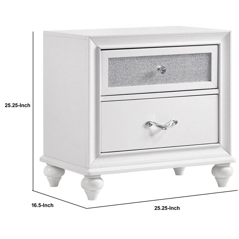 Bellafonte 25.25'' W Nightstand, White