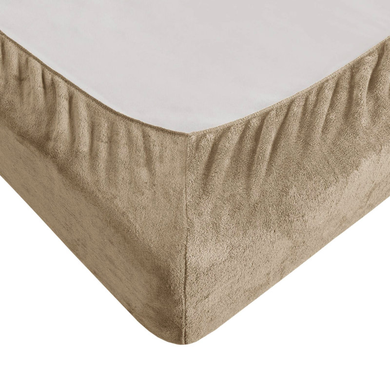 Ensemble de draps 4 pièces pour grand lit taupe - 100% doux et confortable