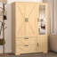 Armoire 72 "à 3 portes avec miroir, 2 tiroirs et tablettes réglables Farmhouse -168129036