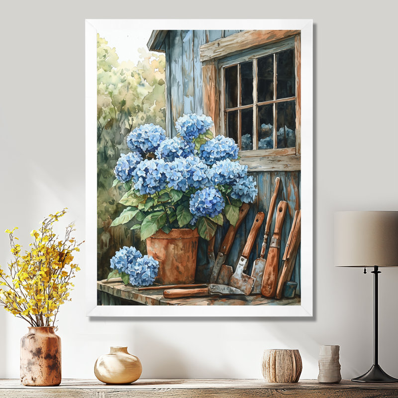 Eberly - Floral Wall Art, H 20 po x l 12 po, Reproduction encadrée sans passe-partout, Blanc