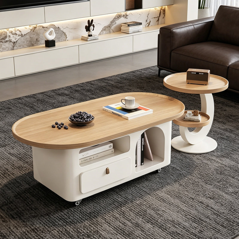Thoi, H 16,53 po x L 51,18 po x l 27,55 po, Bois robuste / blanc
