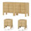 Ensemble de commode et de table de chevet 6 tiroirs pour la chambre à coucher, ensemble de chambre à coucher 4 pièces avec profil incurvé, armoire de rangement Mid-Century