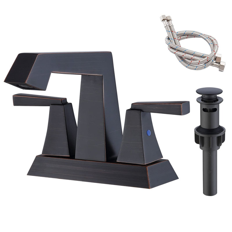 Double poignée, métal bronze huilé, style meuble-lavabo moderne, parfait pour les salles de bain commerciales