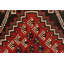 Tapis tribal rouge fait à la main à motif géométrique rouge 3 pi 6 po x 4 pi 9 pi