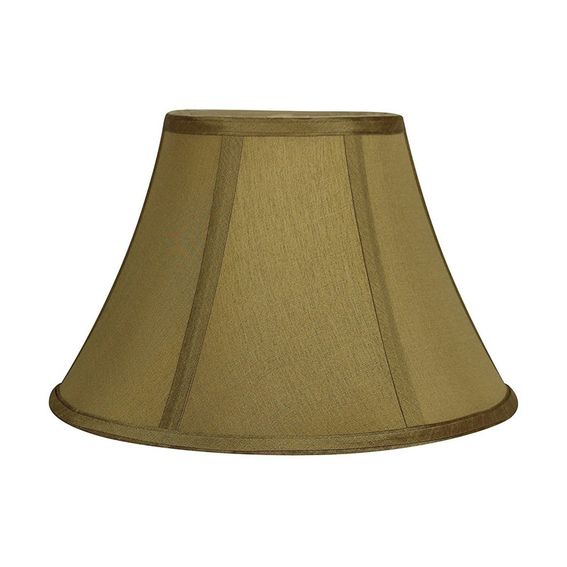 Abat-jour cloche en soie / shantung (araignée), Doré, H 9 po x l 16 po x P 16 po