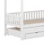 Lit superposé simple au dessus d'un lit simple avec lit gigogne et tiroirs de rangement, lit superposé avec toit Playhouse, cadre de lit de maison en bois