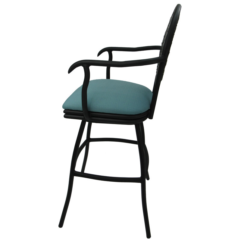 Tabouret pivotant et très grand Merriwood, Lin turquoise, Très haute (assise de 35 po de hauteur)