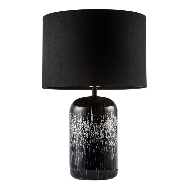 Glass Table Lamp, Black, Black