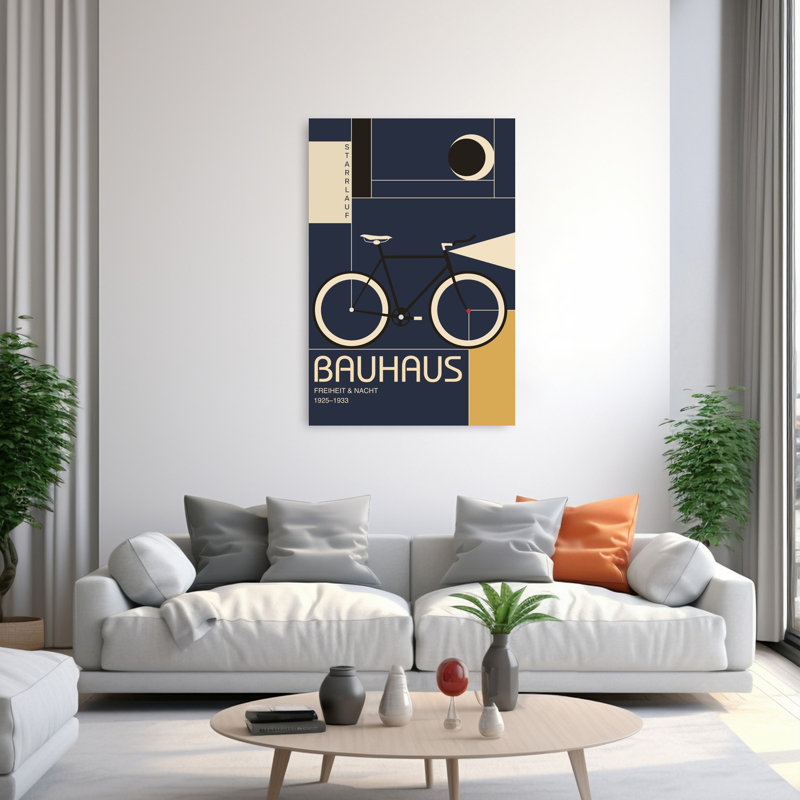 Art mural paysage géométrique rétro rétro, 60" H x 40" W