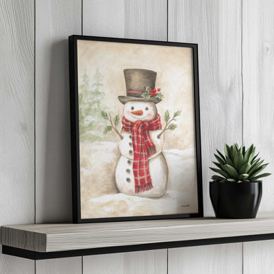 Impression sur toile «Vintage Snowman I» par Diane Kater