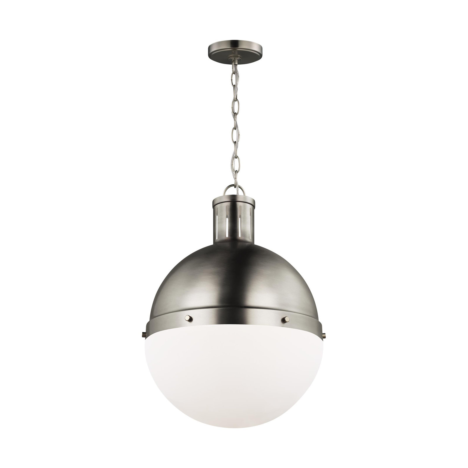 Geoffrey 1 - Light Unique Globe Pendant, 22" H x 16" W x 16" D, No , Antique Brushed Nickel
