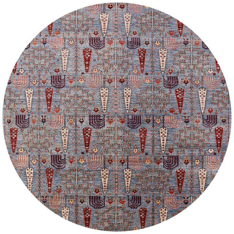 Tapis beige / rouge / bleu Rotherhithe, Rond 3 pi