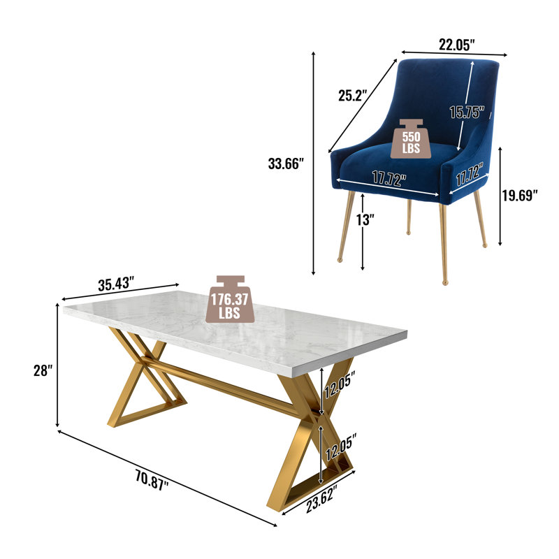 Ensemble repas pour 6 personnes Magallanes, Bleu marine
