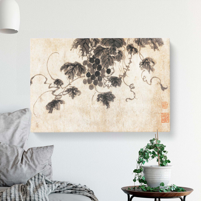 A Fruit Tree by Shen Zhou - Wrapped Canvas Painting, 35cm H x 50cm W x 3cm D