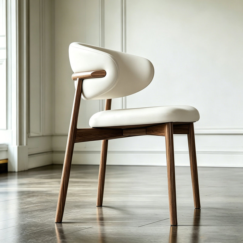 White Solid back side Chair(Set of 2)