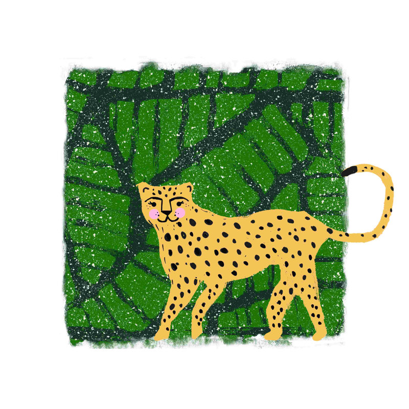 Imprimé sur toile guépard sauvage, L 12 po x H 12 po
