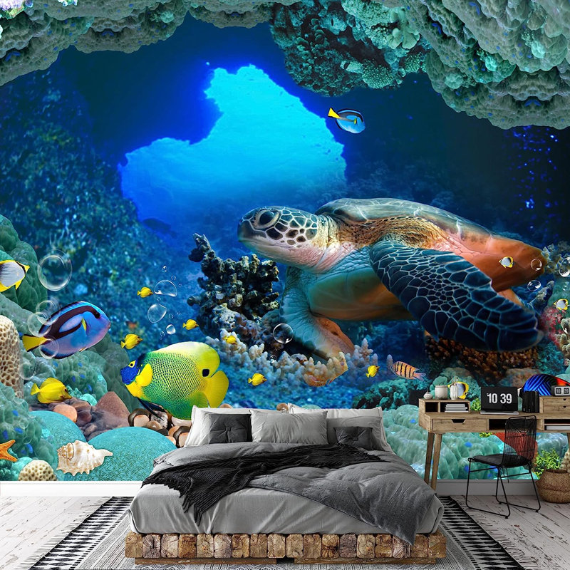 Panneau mural à peindre L 100 pi x l 144 po The Beautiful Undersea World, L 100 po x l 144 po