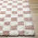 Rafe Checkered Polypropylene Area Rug in Dusty Pink