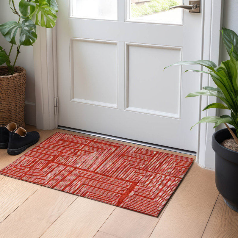 Machine Washable Indoor/Outdoor Chayden ACN1045 Rug, Rectangle 1'8" x 2'6"