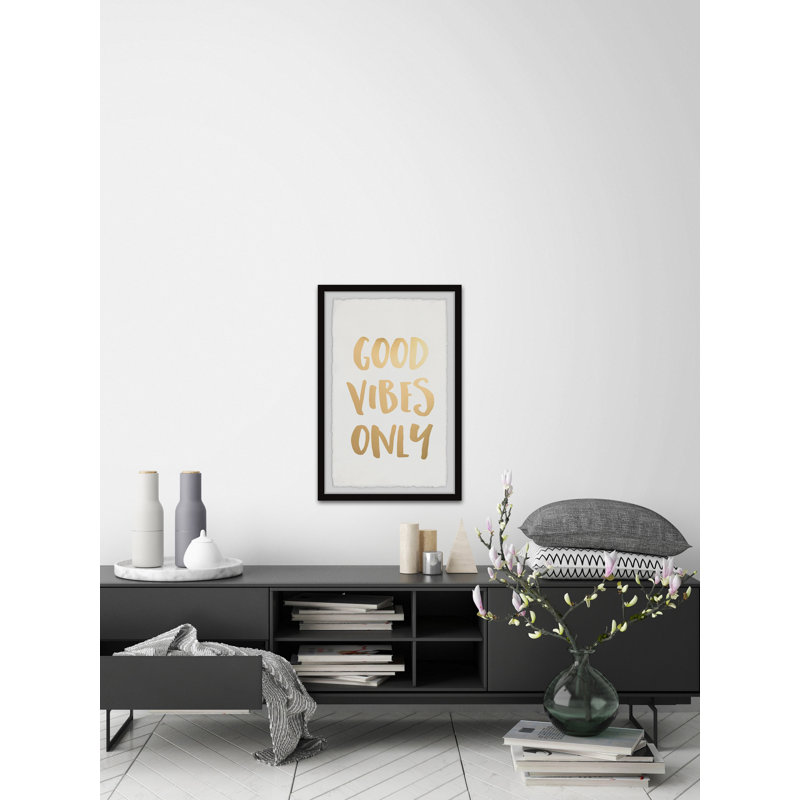 Gold Vibes 1 Piece Single Picture Frame Wall Art, 61cm H x 41cm W x 3.81cm D