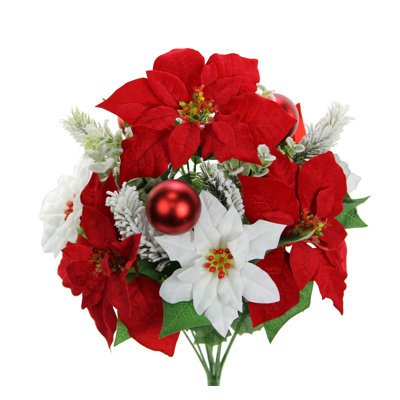 Coussinet de poinsettia artificiel velours