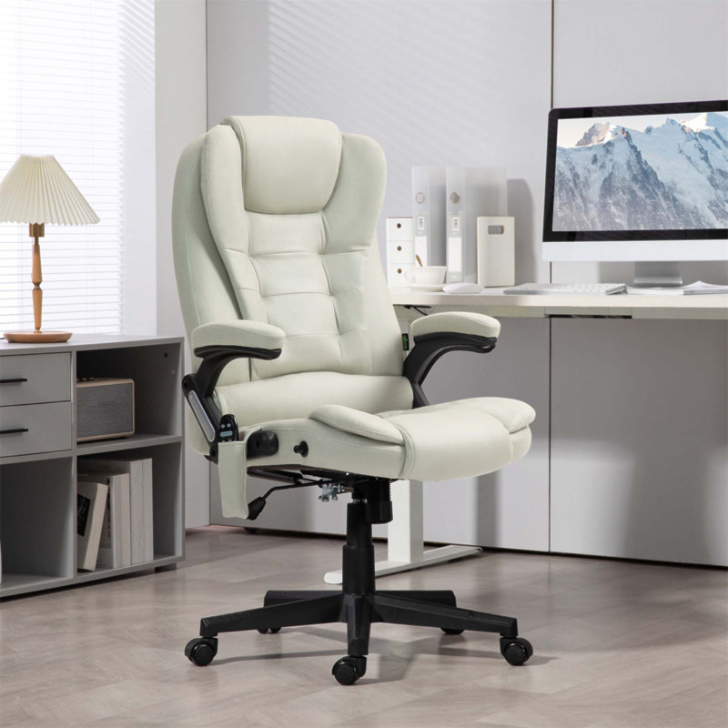 Chaise de bureau Milenja, Beige Microfiber