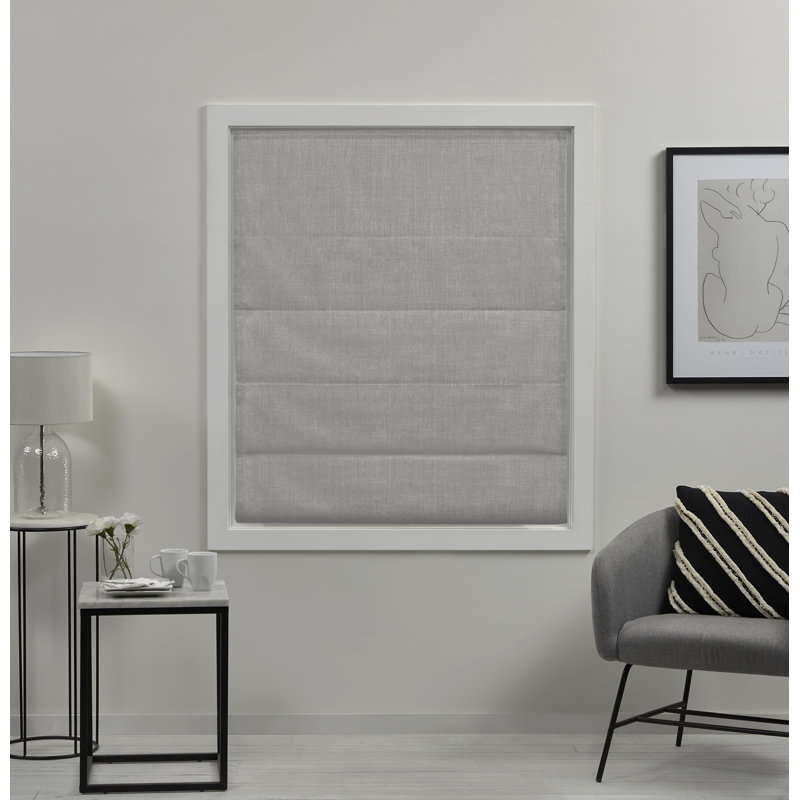 Exclusive Home Acadia 100% Blackout Roman Shade, 23"W x 64"L, Dark Gray
