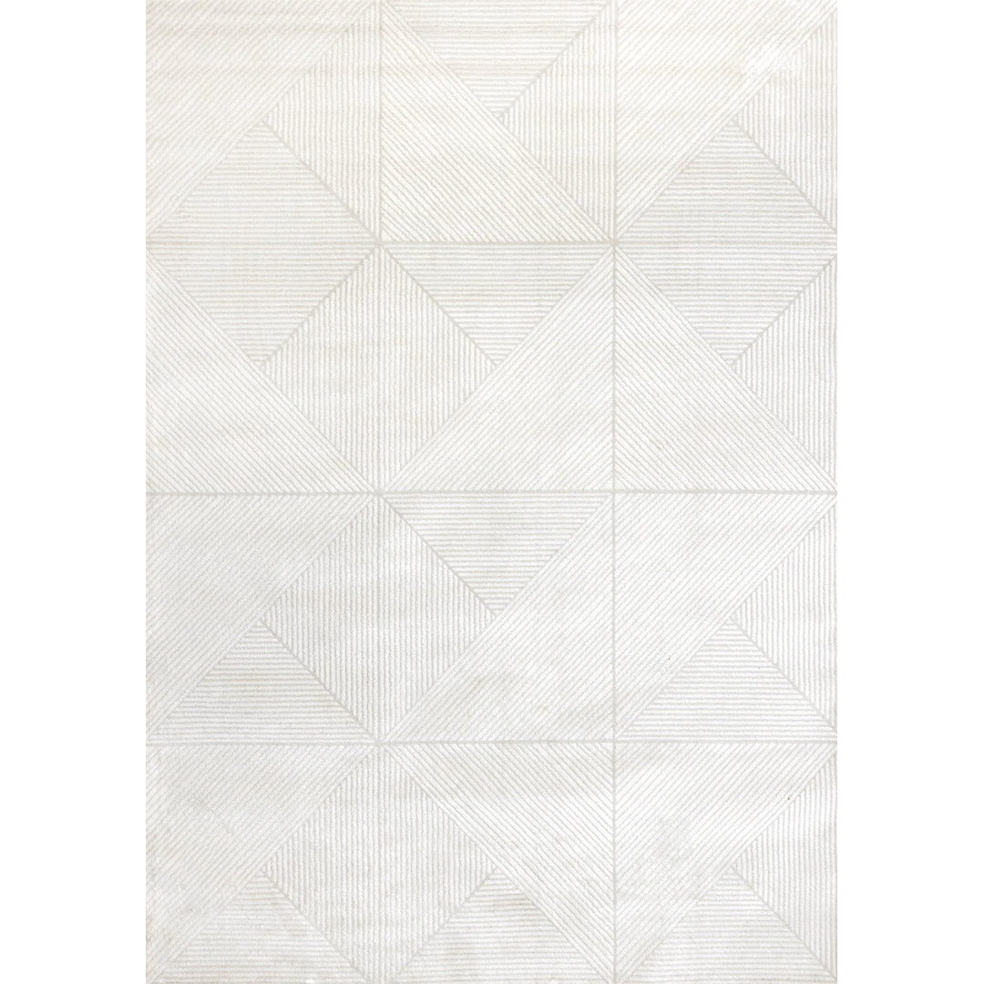 Diedri Soft Cream Lines Indoor Area Rug Hokku Designs Rug